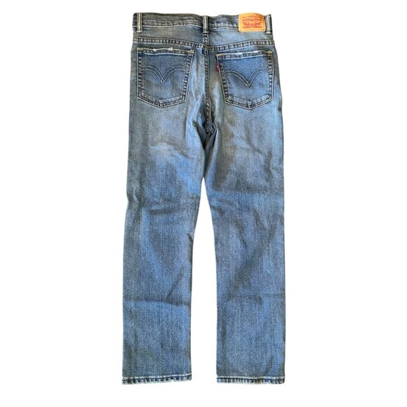 Levi's High Rise Ankle Straight Distressed Medium Wash Denim Jeans 12 - Picture 3 of 6